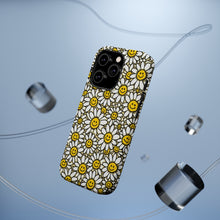 DistinctInk Tough Case for Apple iPhone, Compatible with MagSafe Charging - "Infinite Smiling Daisy Pattern Delight"