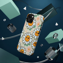 DistinctInk Tough Case for Apple iPhone, Compatible with MagSafe Charging - "Joyful Daisies: A Lively Cartoon Pattern"
