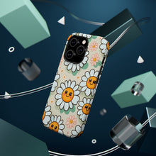 DistinctInk Tough Case for Apple iPhone, Compatible with MagSafe Charging - "Joyful Daisies: A Lively Cartoon Pattern"