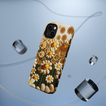 DistinctInk Tough Case for Apple iPhone, Compatible with MagSafe Charging - "Dancing Smiley Daisies: A Floral Delight"