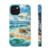DistinctInk Tough Case for Apple iPhone, Compatible with MagSafe Charging - "Tranquil Coastal Escape: A Sunny Beach"
