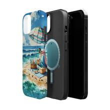 DistinctInk Tough Case for Apple iPhone, Compatible with MagSafe Charging - "Tranquil Coastal Escape: A Sunny Beach"