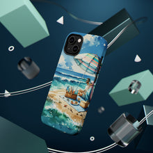 DistinctInk Tough Case for Apple iPhone, Compatible with MagSafe Charging - "Tranquil Coastal Escape: A Sunny Beach"
