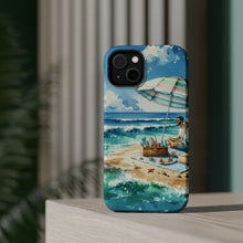 DistinctInk Tough Case for Apple iPhone, Compatible with MagSafe Charging - "Tranquil Coastal Escape: A Sunny Beach"