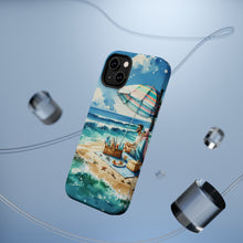 DistinctInk Tough Case for Apple iPhone, Compatible with MagSafe Charging - "Tranquil Coastal Escape: A Sunny Beach"