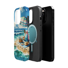 DistinctInk Tough Case for Apple iPhone, Compatible with MagSafe Charging - "Tranquil Coastal Escape: A Sunny Beach"