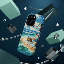 DistinctInk Tough Case for Apple iPhone, Compatible with MagSafe Charging - "Tranquil Coastal Escape: A Sunny Beach"