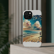 DistinctInk Tough Case for Apple iPhone, Compatible with MagSafe Charging - "Tranquil Beach Serenade: A Watercolor Masterpiece"