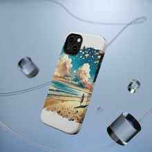 DistinctInk Tough Case for Apple iPhone, Compatible with MagSafe Charging - "Tranquil Beach Serenade: A Watercolor Masterpiece"