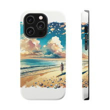DistinctInk Tough Case for Apple iPhone, Compatible with MagSafe Charging - "Tranquil Beach Serenade: A Watercolor Masterpiece"