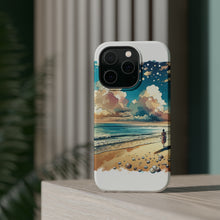 DistinctInk Tough Case for Apple iPhone, Compatible with MagSafe Charging - "Tranquil Beach Serenade: A Watercolor Masterpiece"