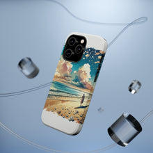 DistinctInk Tough Case for Apple iPhone, Compatible with MagSafe Charging - "Tranquil Beach Serenade: A Watercolor Masterpiece"