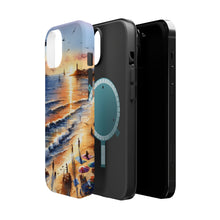 DistinctInk Tough Case for Apple iPhone, Compatible with MagSafe Charging - "Serene Sunset: A Vibrant Beachscape Painting"