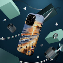 DistinctInk Tough Case for Apple iPhone, Compatible with MagSafe Charging - "Serene Sunset: A Vibrant Beachscape Painting"