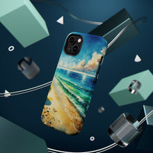 DistinctInk Tough Case for Apple iPhone, Compatible with MagSafe Charging - Title: Serene Shoreline: A Beach Oasis