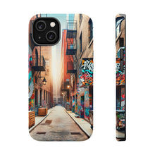 DistinctInk Tough Case for Apple iPhone, Compatible with MagSafe Charging - "Colors on Concrete: Vibrant Street Art Transformations"