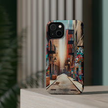 DistinctInk Tough Case for Apple iPhone, Compatible with MagSafe Charging - "Colors on Concrete: Vibrant Street Art Transformations"