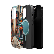 DistinctInk Tough Case for Apple iPhone, Compatible with MagSafe Charging - "Colors on Concrete: Vibrant Street Art Transformations"