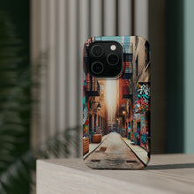 DistinctInk Tough Case for Apple iPhone, Compatible with MagSafe Charging - "Colors on Concrete: Vibrant Street Art Transformations"