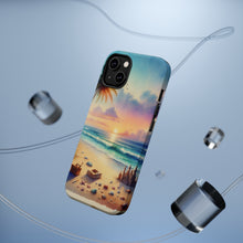DistinctInk Tough Case for Apple iPhone, Compatible with MagSafe Charging - "A Serene Sunset on an Empty Beach"