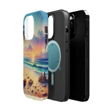 DistinctInk Tough Case for Apple iPhone, Compatible with MagSafe Charging - "A Serene Sunset on an Empty Beach"