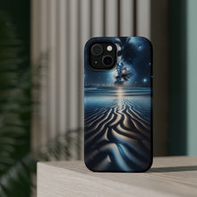 DistinctInk Tough Case for Apple iPhone, Compatible with MagSafe Charging - "Radiant Shimmer: Celestial Patterns on Ocean"
