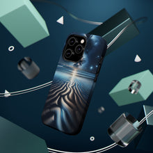 DistinctInk Tough Case for Apple iPhone, Compatible with MagSafe Charging - "Radiant Shimmer: Celestial Patterns on Ocean"