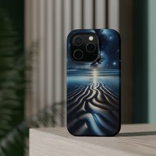 DistinctInk Tough Case for Apple iPhone, Compatible with MagSafe Charging - "Radiant Shimmer: Celestial Patterns on Ocean"