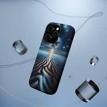 DistinctInk Tough Case for Apple iPhone, Compatible with MagSafe Charging - "Radiant Shimmer: Celestial Patterns on Ocean"