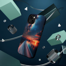 DistinctInk Tough Case for Apple iPhone, Compatible with MagSafe Charging - "Starry Night to Sunset: Nature's Metamorphosis"