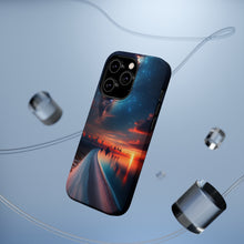 DistinctInk Tough Case for Apple iPhone, Compatible with MagSafe Charging - "Starry Night to Sunset: Nature's Metamorphosis"