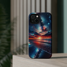 DistinctInk Tough Case for Apple iPhone, Compatible with MagSafe Charging - "Suspended in Cosmic Beauty: Ocean Sunset"