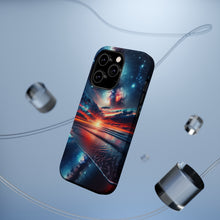 DistinctInk Tough Case for Apple iPhone, Compatible with MagSafe Charging - "Suspended in Cosmic Beauty: Ocean Sunset"