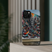 DistinctInk Tough Case for Apple iPhone, Compatible with MagSafe Charging - "Vivid City Vision: Unleashing Creative Passions on Concrete Walls"