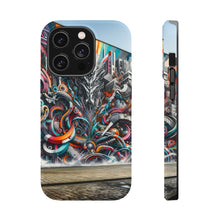 DistinctInk Tough Case for Apple iPhone, Compatible with MagSafe Charging - "Vivid City Vision: Unleashing Creative Passions on Concrete Walls"