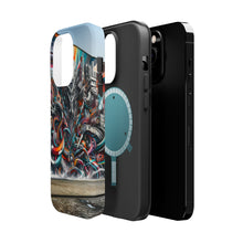 DistinctInk Tough Case for Apple iPhone, Compatible with MagSafe Charging - "Vivid City Vision: Unleashing Creative Passions on Concrete Walls"