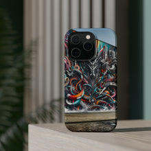 DistinctInk Tough Case for Apple iPhone, Compatible with MagSafe Charging - "Vivid City Vision: Unleashing Creative Passions on Concrete Walls"