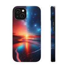 DistinctInk Tough Case for Apple iPhone, Compatible with MagSafe Charging - "Twilight's Dance: Sunset, Stars, and Serenity"