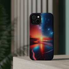 DistinctInk Tough Case for Apple iPhone, Compatible with MagSafe Charging - "Twilight's Dance: Sunset, Stars, and Serenity"