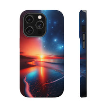 DistinctInk Tough Case for Apple iPhone, Compatible with MagSafe Charging - "Twilight's Dance: Sunset, Stars, and Serenity"