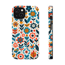 DistinctInk Tough Case for Apple iPhone, Compatible with MagSafe Charging - "Infinite Whimsical Cartoon Flower Harmony"