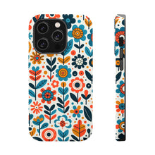DistinctInk Tough Case for Apple iPhone, Compatible with MagSafe Charging - "Infinite Whimsical Cartoon Flower Harmony"