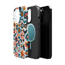 DistinctInk Tough Case for Apple iPhone, Compatible with MagSafe Charging - "Infinite Whimsical Cartoon Flower Harmony"