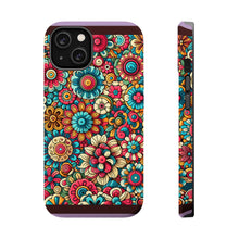 DistinctInk Tough Case for Apple iPhone, Compatible with MagSafe Charging - "Whimsical Garden: A Kaleidoscope of Blooms"