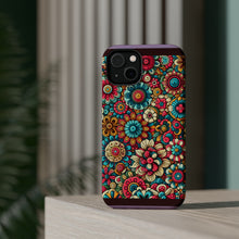 DistinctInk Tough Case for Apple iPhone, Compatible with MagSafe Charging - "Whimsical Garden: A Kaleidoscope of Blooms"