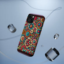 DistinctInk Tough Case for Apple iPhone, Compatible with MagSafe Charging - "Whimsical Garden: A Kaleidoscope of Blooms"