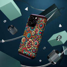 DistinctInk Tough Case for Apple iPhone, Compatible with MagSafe Charging - "Whimsical Garden: A Kaleidoscope of Blooms"