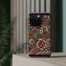 DistinctInk Tough Case for Apple iPhone, Compatible with MagSafe Charging - "Whimsical Garden: A Kaleidoscope of Blooms"