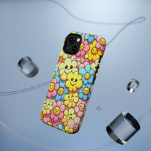DistinctInk Tough Case for Apple iPhone, Compatible with MagSafe Charging - "Bursting Petals: A Joyful Cartoon Floral Pattern"
