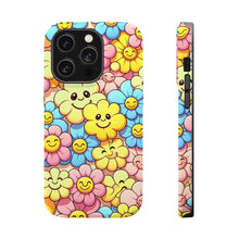 DistinctInk Tough Case for Apple iPhone, Compatible with MagSafe Charging - "Bursting Petals: A Joyful Cartoon Floral Pattern"